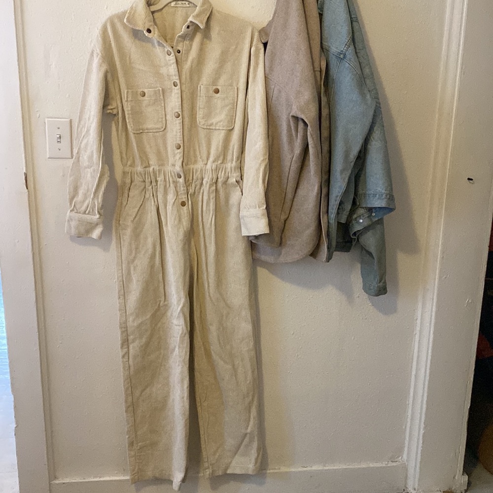 12 TRIBE CORDUROY JUMPSUIT -SIZE M CREAM